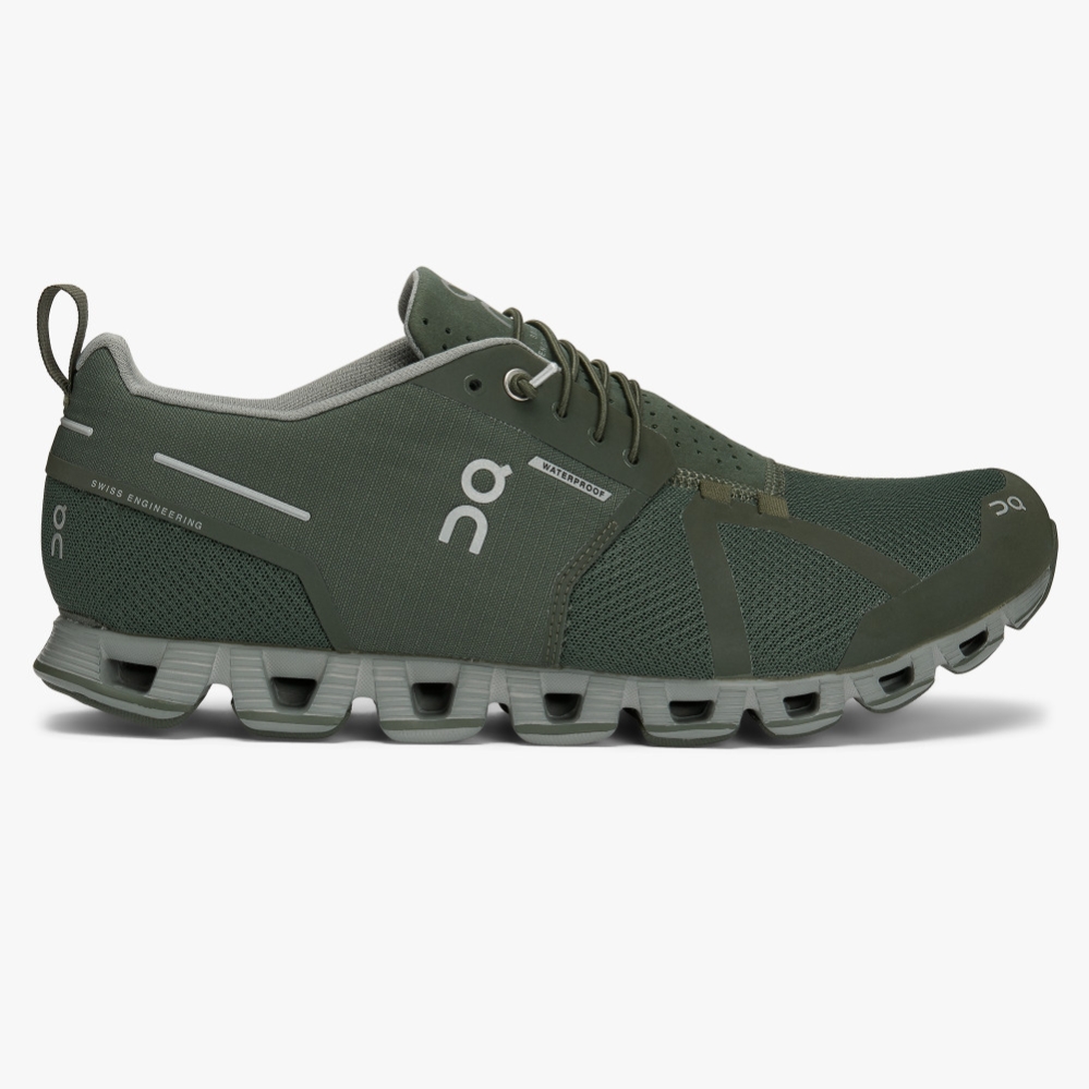 Men\'s QC Cloud Waterproof Road Running Shoes Green Website | UK-750913