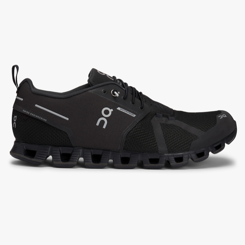 Men\'s QC Cloud Waterproof Road Running Shoes Black Website | UK-908235