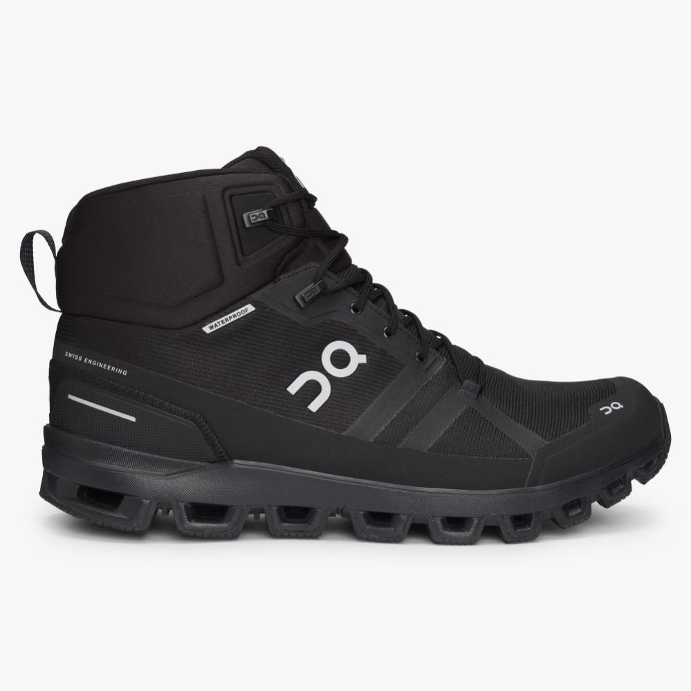 Men\'s QC Cloudrock Waterproof Hiking Boots Black Website | UK-653407