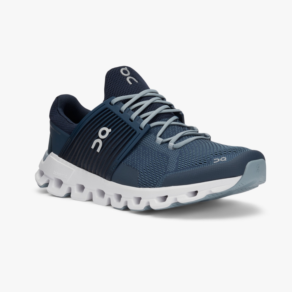 Men's QC Cloudswift Road Running Shoes Blue Website | UK-702453