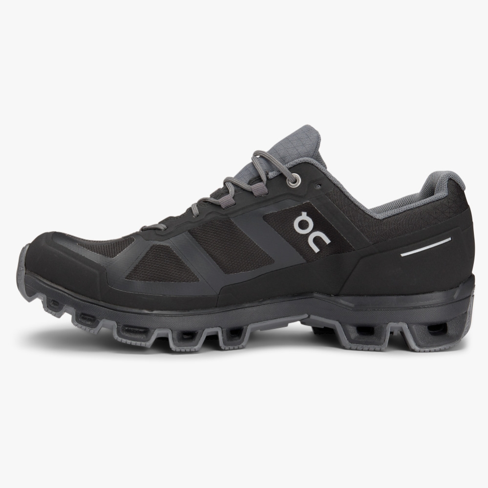Men's QC Cloudventure Waterproof Trail Running Shoes Black Website | UK-743250