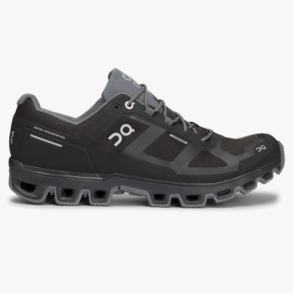Men\'s QC Cloudventure Waterproof Trail Running Shoes Black Website | UK-743250