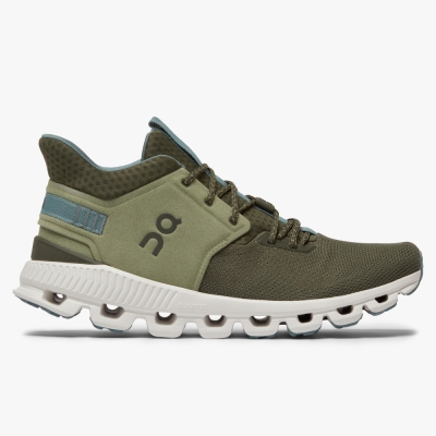 Men's QC Cloud Hi Edge Road Running Shoes Olive Website | UK-468513