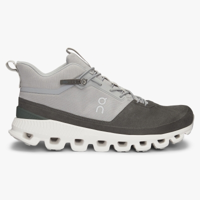Men's QC Cloud Hi Road Running Shoes Grey Website | UK-905423