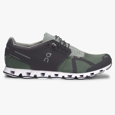Men's QC Cloud Road Running Shoes Green Website | UK-678241