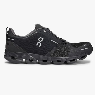 Men's QC Cloudflyer Waterproof Road Running Shoes Black Website | UK-574312