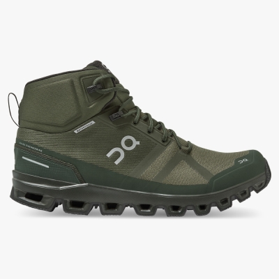 Men's QC Cloudrock Waterproof Hiking Boots Olive Website | UK-234980
