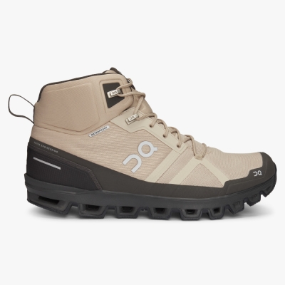 Men's QC Cloudrock Waterproof Hiking Boots Beige Website | UK-401563