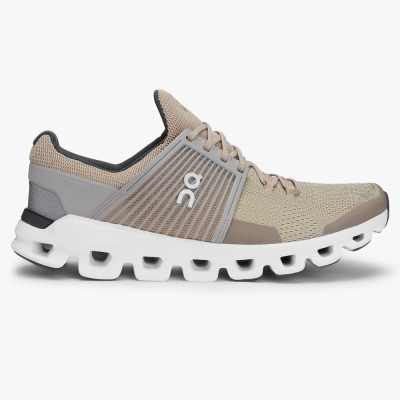 Men's QC Cloudswift Road Running Shoes Beige Website | UK-816204