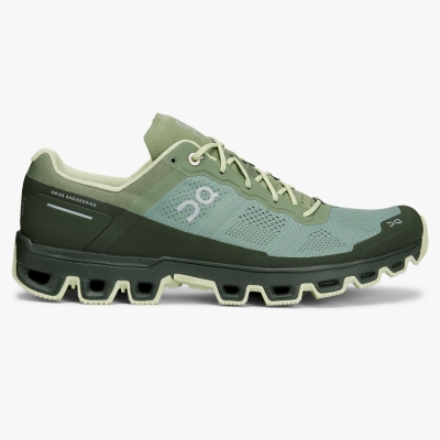 Men's QC Cloudventure Trail Running Shoes Green Website | UK-263875