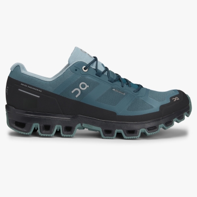 Men's QC Cloudventure Waterproof Trail Running Shoes Blue Website | UK-126078