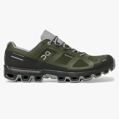 Men's QC Cloudventure Waterproof Trail Running Shoes Green Website | UK-195086