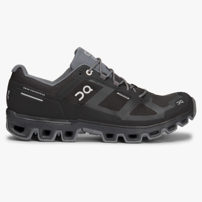 Men's QC Cloudventure Waterproof Trail Running Shoes Black Website | UK-743250