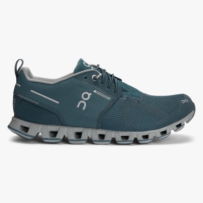 Women's QC Cloud Waterproof Road Running Shoes Blue Website | UK-930458